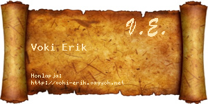 Voki Erik névjegykártya